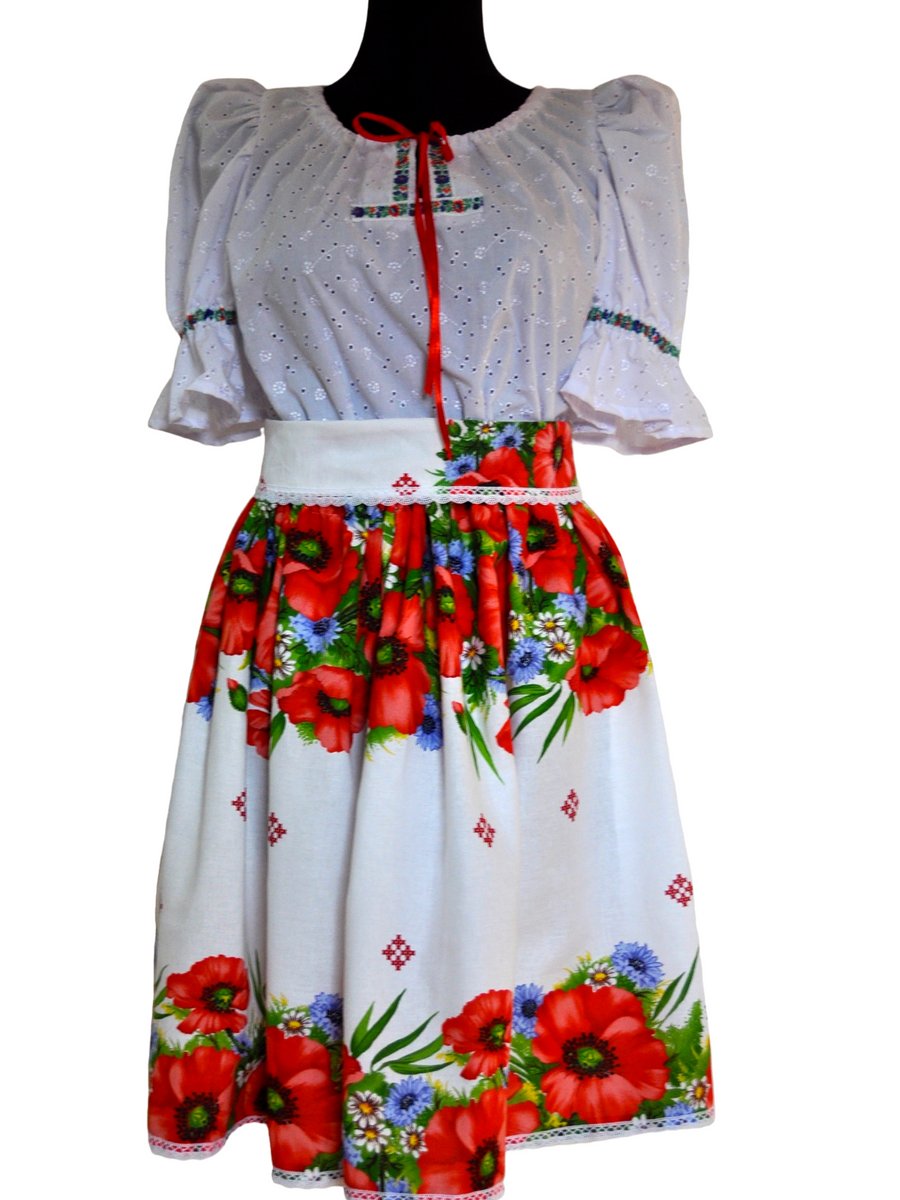 Folklórny set ( sukňa + blúzka + opasok)