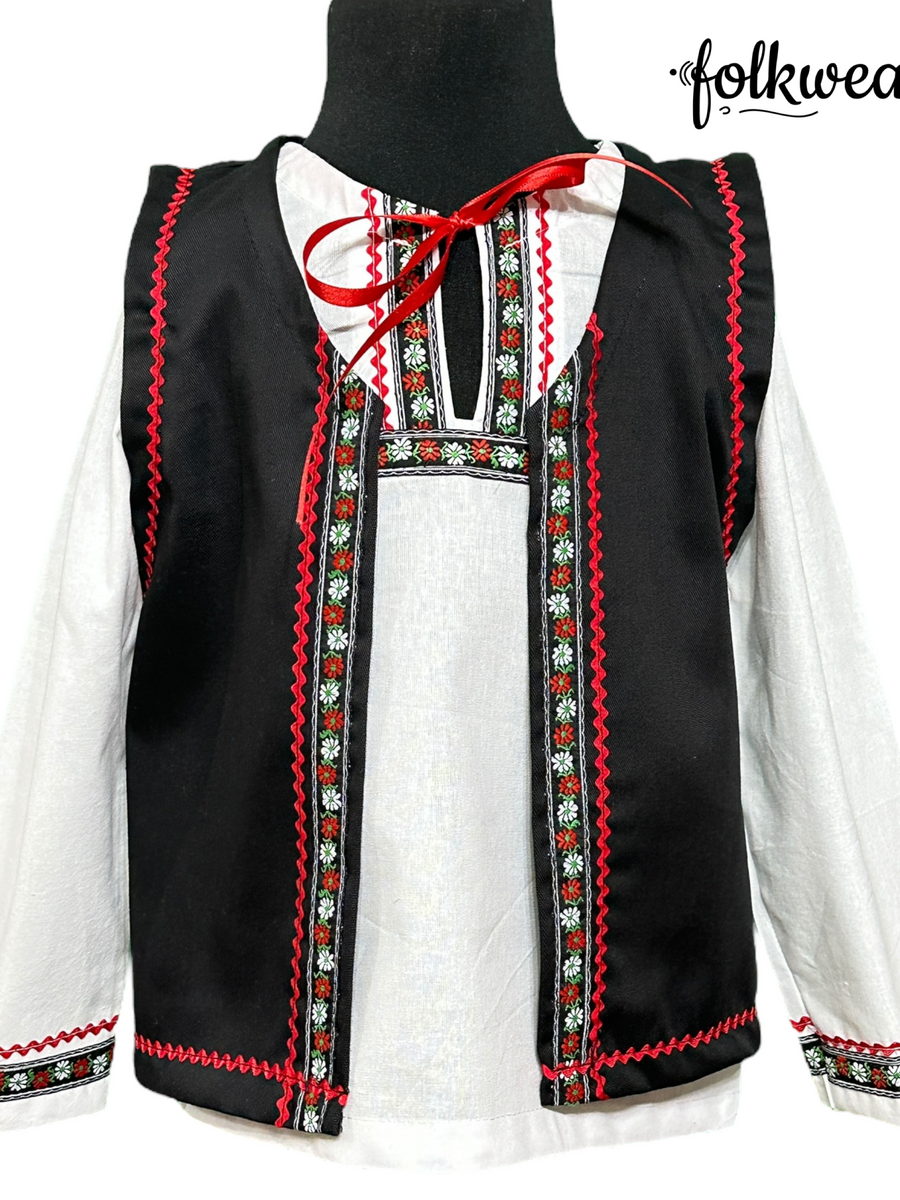 Chlapčenský folklórny set (košeľa + vesta)