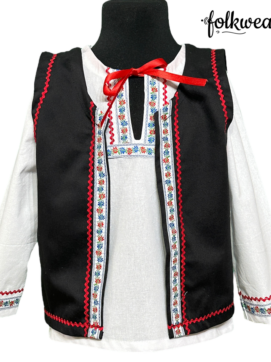 Chlapčenský folklórny set (košeľa + vesta)
