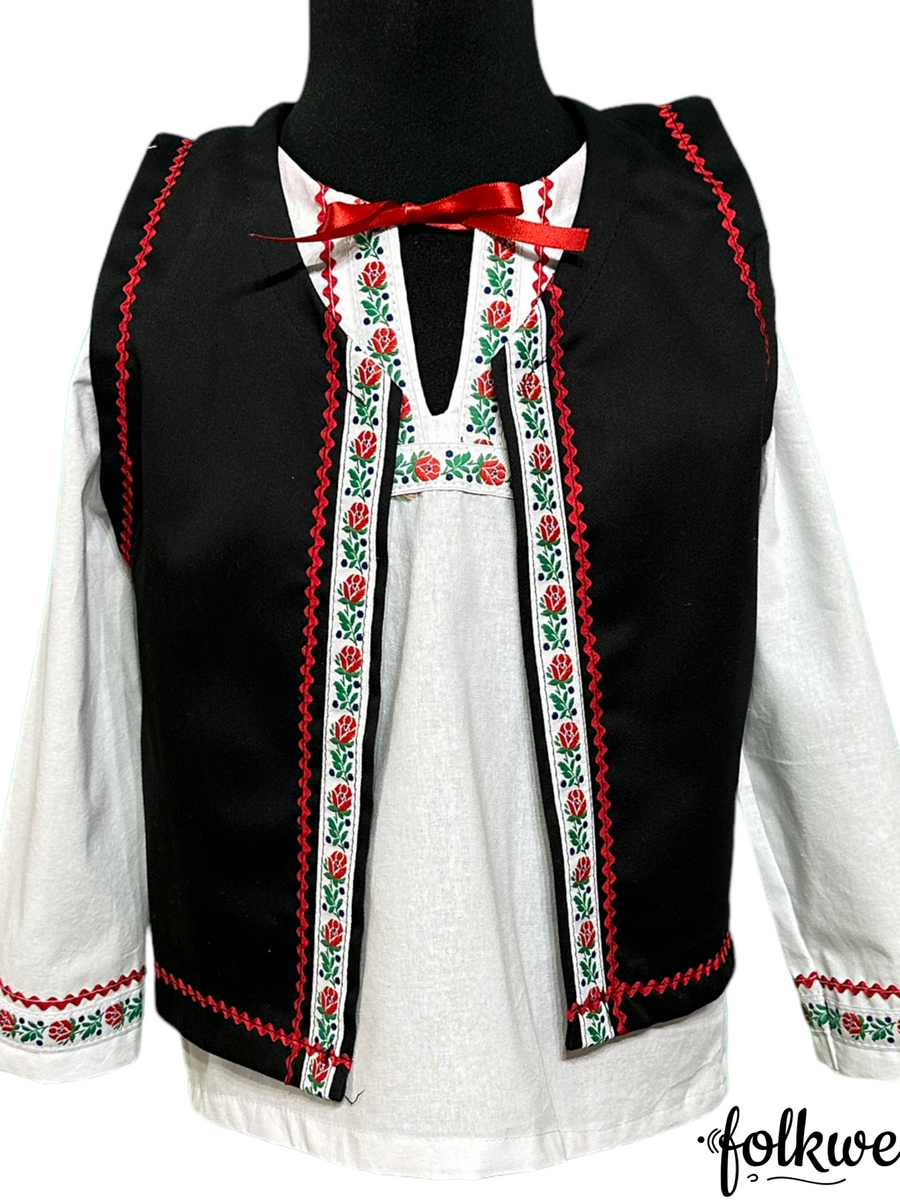 Chlapčenský folklórny set (košeľa + vesta)
